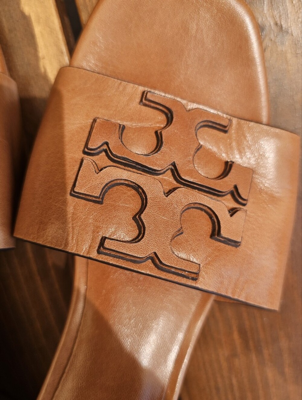 Tory Burch Ines Leather Slide Sandals Brown Women's Size 6M - Picture 2 of 6